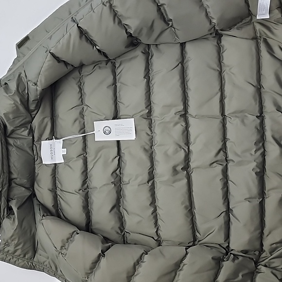 Hudson North Men's Olive Green Down Winter Hooded Puffer Parka  Coat Sz Medium - Picture 10 of 15